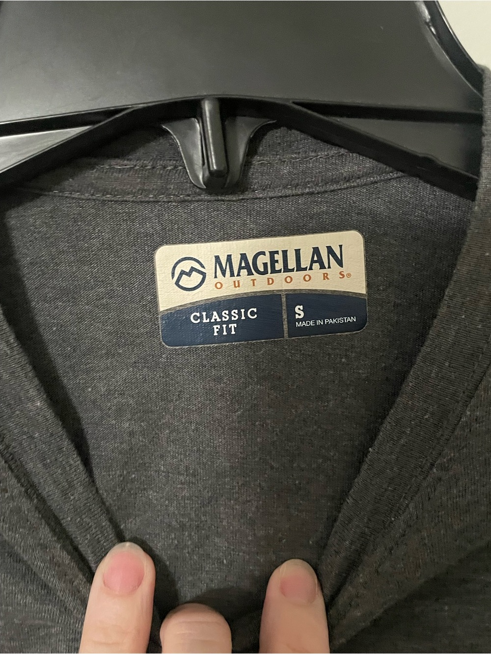 Magellan Outdoors Charcoal Long-Sleeve Logo Tee with Teal Accent - Picture 3 of 6
